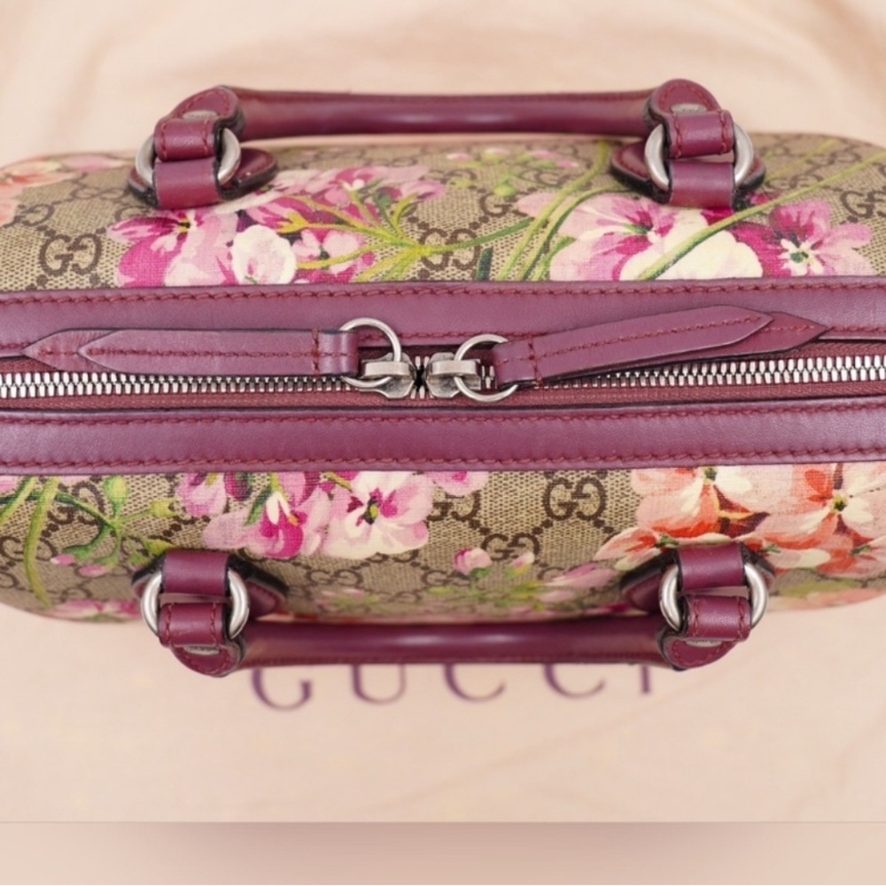 Gucci Pink and Brown Satchel with Floral Design - Picture 3 of 15